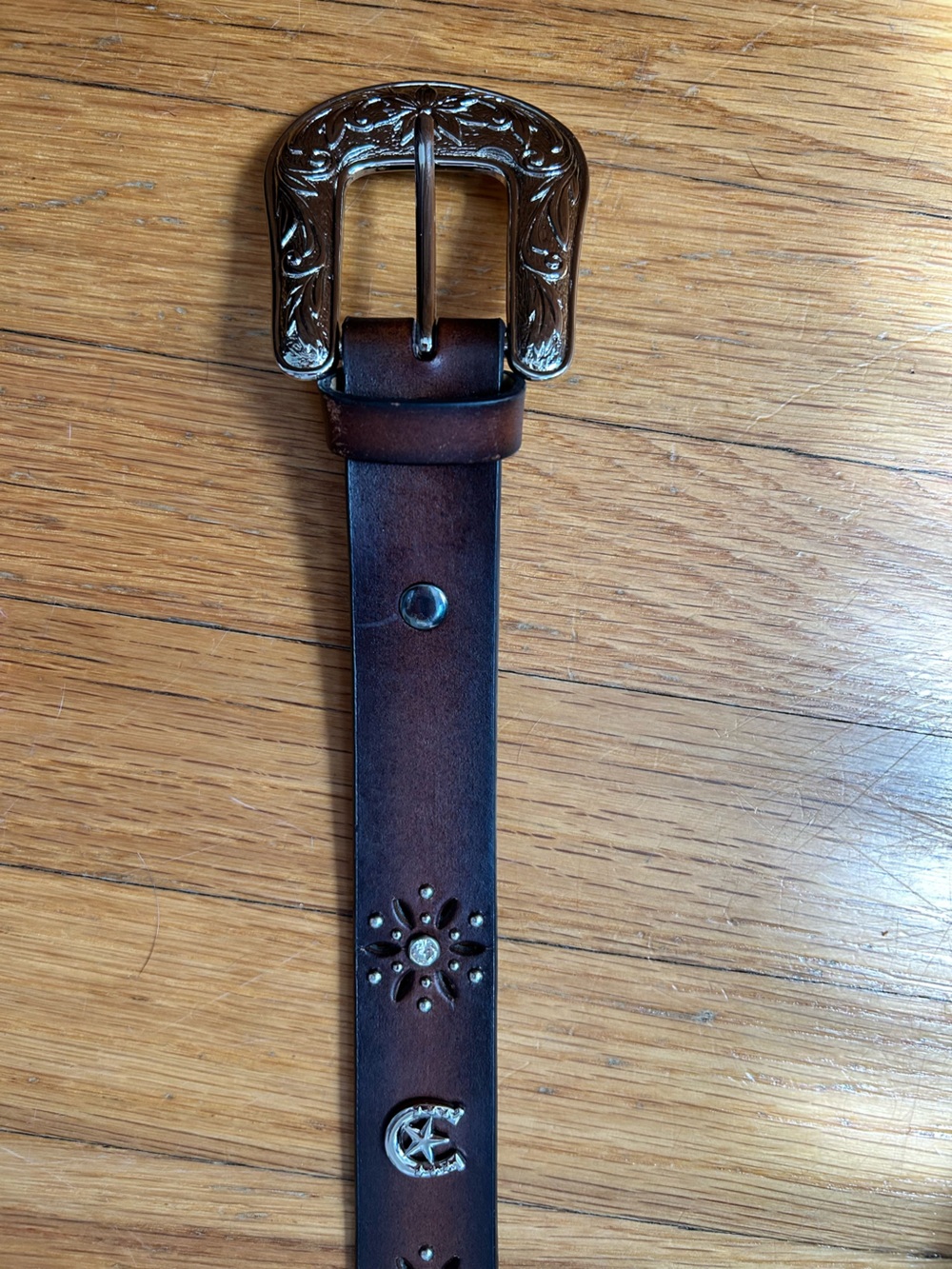 Ariat Kid’s Recycled Leather Belt with Horse and Horse Shoe Details - size 22